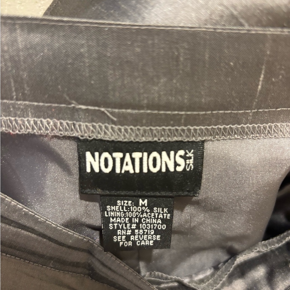 Notations 100% Silk Gray Women's Pants Set - Picture 16 of 16